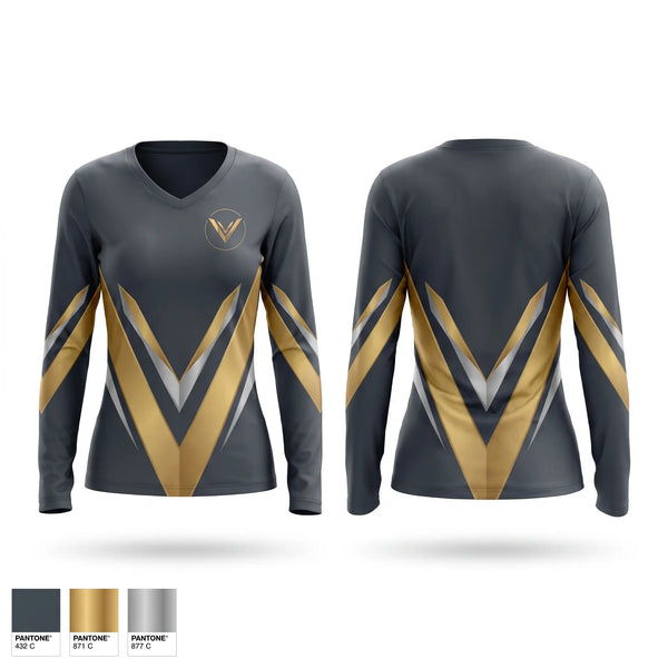 Womens Long Sleeve Vneck Shirt, Vector Athletics, Men's Soccer, Teamtime, Team time, sublimation, custom sports apparel, team uniforms, spirit wear, spiritwear, sports uniforms, custom shirts, team store, custom team store, fundraiser sports, apparel fundraiser