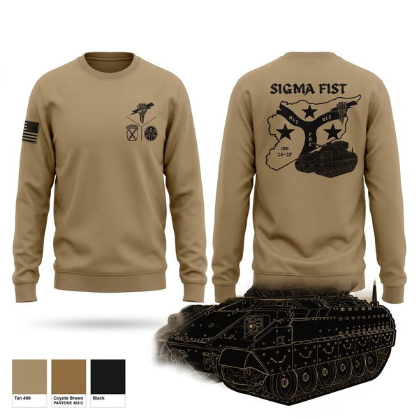 Crew Neck Sweatshirt, 1/115th FA HHB DET 1, Army, Teamtime, Team time, sublimation, custom sports apparel, team uniforms, spirit wear, spiritwear, sports uniforms, custom shirts, team store, custom team store, fundraiser sports, apparel fundraiser