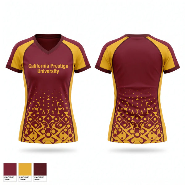 Womens Short Sleeve Vneck Shirt, California Prestige University, Baseball, Teamtime, Team time, sublimation, custom sports apparel, team uniforms, spirit wear, spiritwear, sports uniforms, custom shirts, team store, custom team store, fundraiser sports, apparel fundraiser
