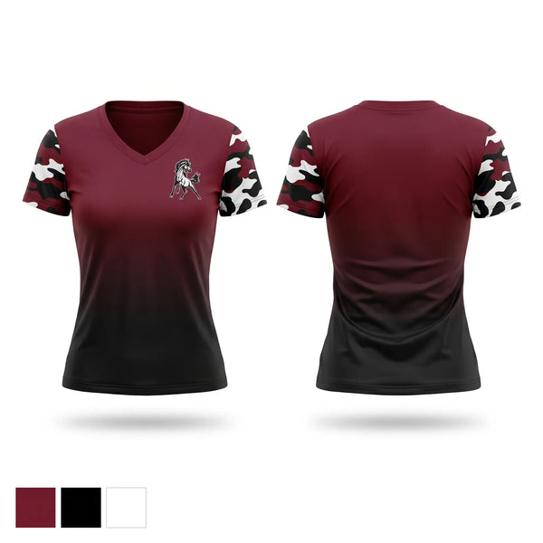 Womens Short Sleeve Vneck Shirt, Mustangs, Women's Basketball, Teamtime, Team time, sublimation, custom sports apparel, team uniforms, spirit wear, spiritwear, sports uniforms, custom shirts, team store, custom team store, fundraiser sports, apparel fundraiser