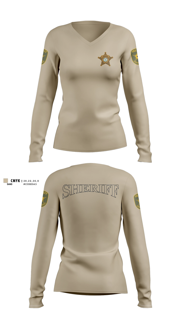 Womens Long Sleeve Vneck Shirt, Lincoln County Sheriffs office, Police, Teamtime, Team time, sublimation, custom sports apparel, team uniforms, spirit wear, spiritwear, sports uniforms, custom shirts, team store, custom team store, fundraiser sports, apparel fundraiser