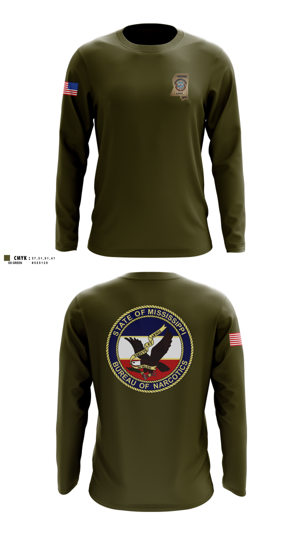 Long Sleeve Performance Shirt, Mississippi Bureau of Narcotics, Police, Teamtime, Team time, sublimation, custom sports apparel, team uniforms, spirit wear, spiritwear, sports uniforms, custom shirts, team store, custom team store, fundraiser sports, apparel fundraiser