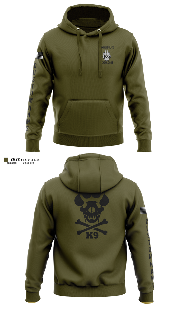 Hoodie, Yakima Police Department K9 School, Police, Teamtime, Team time, sublimation, custom sports apparel, team uniforms, spirit wear, spiritwear, sports uniforms, custom shirts, team store, custom team store, fundraiser sports, apparel fundraiser