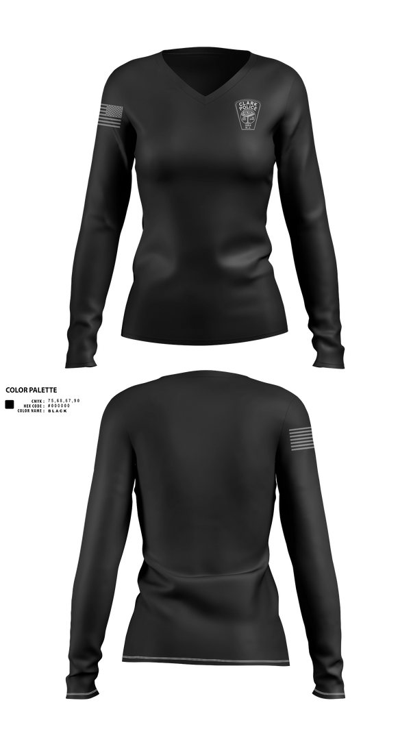 Womens Long Sleeve Vneck Shirt, Criminal Investigation Unit, Police, Teamtime, Team time, sublimation, custom sports apparel, team uniforms, spirit wear, spiritwear, sports uniforms, custom shirts, team store, custom team store, fundraiser sports, apparel fundraiser