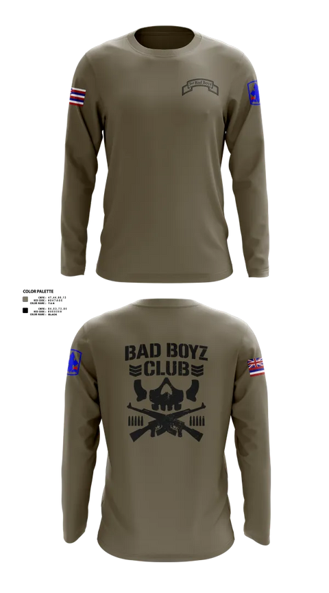 Long Sleeve Performance Shirt, Bullet Club Bad Boyz, Men's BasketballArmy, Teamtime, Team time, sublimation, custom sports apparel, team uniforms, spirit wear, spiritwear, sports uniforms, custom shirts, team store, custom team store, fundraiser sports, apparel fundraiser