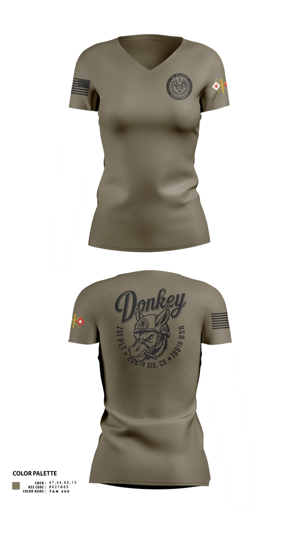 Womens Short Sleeve Vneck Shirt, 206th Sig Co., Army, Teamtime, Team time, sublimation, custom sports apparel, team uniforms, spirit wear, spiritwear, sports uniforms, custom shirts, team store, custom team store, fundraiser sports, apparel fundraiser