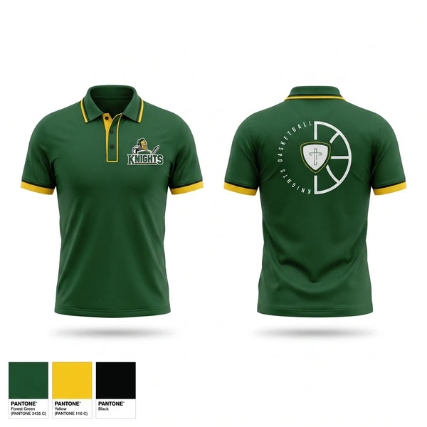 Short Sleeve Performance Polo, Knights, Men's Basketball, Teamtime, Team time, sublimation, custom sports apparel, team uniforms, spirit wear, spiritwear, sports uniforms, custom shirts, team store, custom team store, fundraiser sports, apparel fundraiser