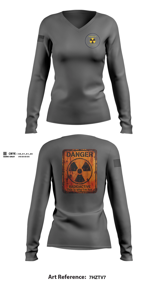 Womens Long Sleeve Vneck Shirt, PHX NUC MED, Air Force, Teamtime, Team time, sublimation, custom sports apparel, team uniforms, spirit wear, spiritwear, sports uniforms, custom shirts, team store, custom team store, fundraiser sports, apparel fundraiser