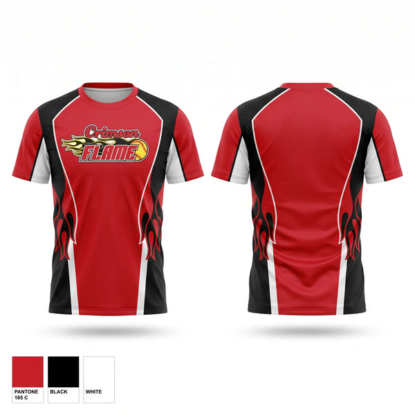 Football Jersey, Crimson Flames, Softball, Teamtime, Team time, sublimation, custom sports apparel, team uniforms, spirit wear, spiritwear, sports uniforms, custom shirts, team store, custom team store, fundraiser sports, apparel fundraiser