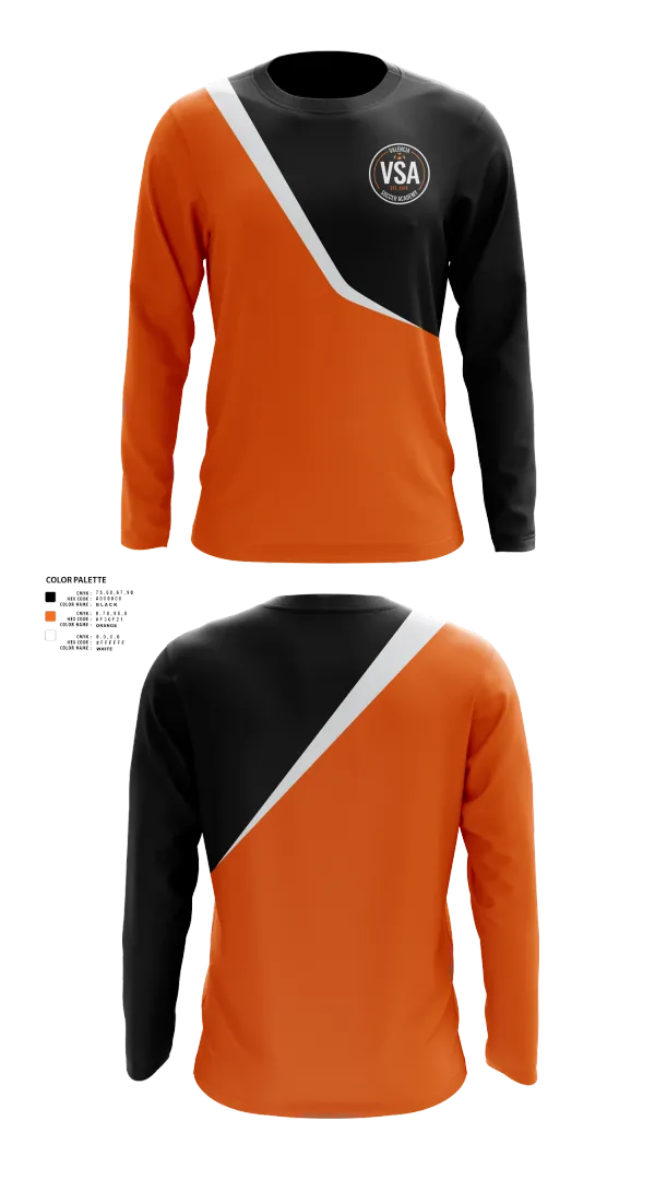 Long Sleeve Performance Shirt, Valencia Soccer Academy, Men's Soccer, Teamtime, Team time, sublimation, custom sports apparel, team uniforms, spirit wear, spiritwear, sports uniforms, custom shirts, team store, custom team store, fundraiser sports, apparel fundraiser
