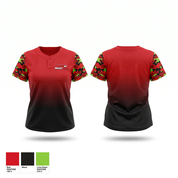 Two Button Softball Jersey, Hotgirlz, Softball, Teamtime, Team time, sublimation, custom sports apparel, team uniforms, spirit wear, spiritwear, sports uniforms, custom shirts, team store, custom team store, fundraiser sports, apparel fundraiser