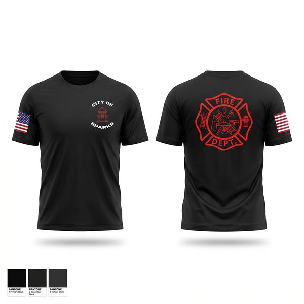 Short Sleeve Performance Shirt, Sparks Fire Department, Fire Department, Teamtime, Team time, sublimation, custom sports apparel, team uniforms, spirit wear, spiritwear, sports uniforms, custom shirts, team store, custom team store, fundraiser sports, apparel fundraiser