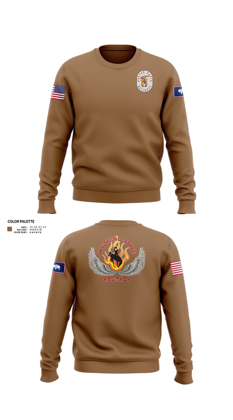 Crew Neck Sweatshirt, Wyoming state helitack, Fire Department, Teamtime, Team time, sublimation, custom sports apparel, team uniforms, spirit wear, spiritwear, sports uniforms, custom shirts, team store, custom team store, fundraiser sports, apparel fundraiser