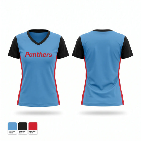 Womens Short Sleeve Vneck Shirt, Panthers, Track & Field, Teamtime, Team time, sublimation, custom sports apparel, team uniforms, spirit wear, spiritwear, sports uniforms, custom shirts, team store, custom team store, fundraiser sports, apparel fundraiser