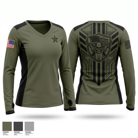 Womens Long Sleeve Vneck Shirt, C-SORT, Police, Teamtime, Team time, sublimation, custom sports apparel, team uniforms, spirit wear, spiritwear, sports uniforms, custom shirts, team store, custom team store, fundraiser sports, apparel fundraiser