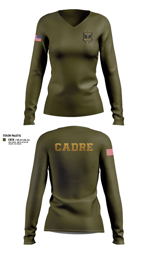 Womens Long Sleeve Vneck Shirt, Camp Ripley MSTC, Army, Teamtime, Team time, sublimation, custom sports apparel, team uniforms, spirit wear, spiritwear, sports uniforms, custom shirts, team store, custom team store, fundraiser sports, apparel fundraiser