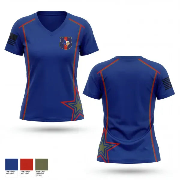 Womens Short Sleeve Vneck Shirt, Recruiting Station Houston, Marines, Teamtime, Team time, sublimation, custom sports apparel, team uniforms, spirit wear, spiritwear, sports uniforms, custom shirts, team store, custom team store, fundraiser sports, apparel fundraiser