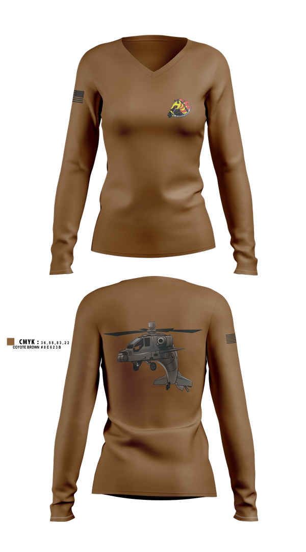 Womens Long Sleeve Vneck Shirt, B co 603rd, , Teamtime, Team time, sublimation, custom sports apparel, team uniforms, spirit wear, spiritwear, sports uniforms, custom shirts, team store, custom team store, fundraiser sports, apparel fundraiser