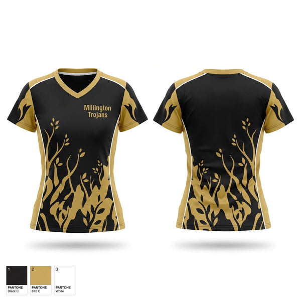 Womens Short Sleeve Vneck Shirt, Millington Trojans, Wrestling, Teamtime, Team time, sublimation, custom sports apparel, team uniforms, spirit wear, spiritwear, sports uniforms, custom shirts, team store, custom team store, fundraiser sports, apparel fundraiser