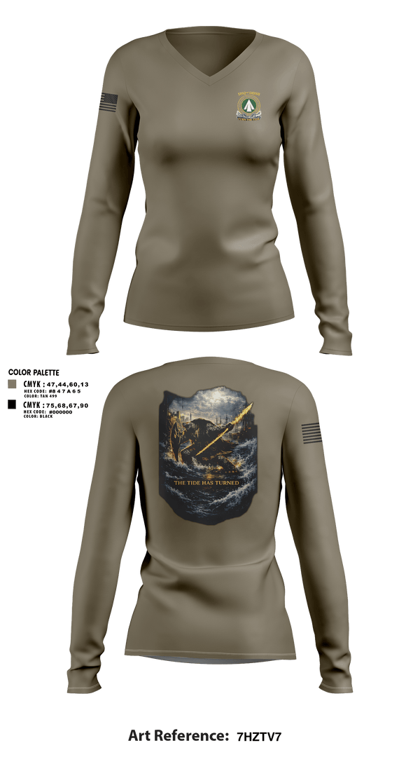 Womens Long Sleeve Vneck Shirt, 1192nd DDSB, Army, Teamtime, Team time, sublimation, custom sports apparel, team uniforms, spirit wear, spiritwear, sports uniforms, custom shirts, team store, custom team store, fundraiser sports, apparel fundraiser