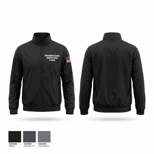 Windbreaker, Okeechobee County Sheriff’s Office K9 Unit, Police, Teamtime, Team time, sublimation, custom sports apparel, team uniforms, spirit wear, spiritwear, sports uniforms, custom shirts, team store, custom team store, fundraiser sports, apparel fundraiser