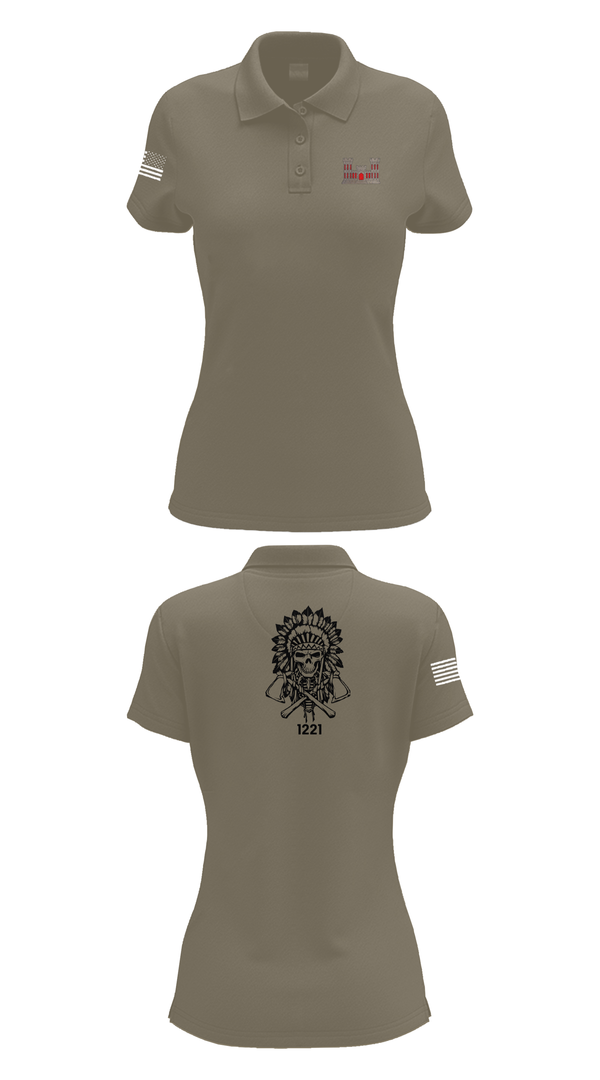 Womens Short Sleeve Performance Polo, 1221st Route Clearance Co., National Guard, Teamtime, Team time, sublimation, custom sports apparel, team uniforms, spirit wear, spiritwear, sports uniforms, custom shirts, team store, custom team store, fundraiser sports, apparel fundraiser