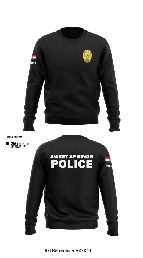 Crew Neck Sweatshirt, Sweet Springs, Police, Teamtime, Team time, sublimation, custom sports apparel, team uniforms, spirit wear, spiritwear, sports uniforms, custom shirts, team store, custom team store, fundraiser sports, apparel fundraiser