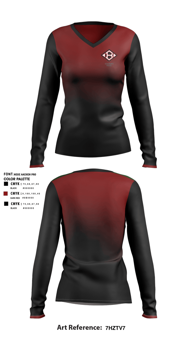 Women's Long Sleeve Vneck Shirt, Clearbrook, Men's Soccer, Teamtime, Team time, sublimation, custom sports apparel, team uniforms, spirit wear, spiritwear, sports uniforms, custom shirts, team store, custom team store, fundraiser sports, apparel fundraiser