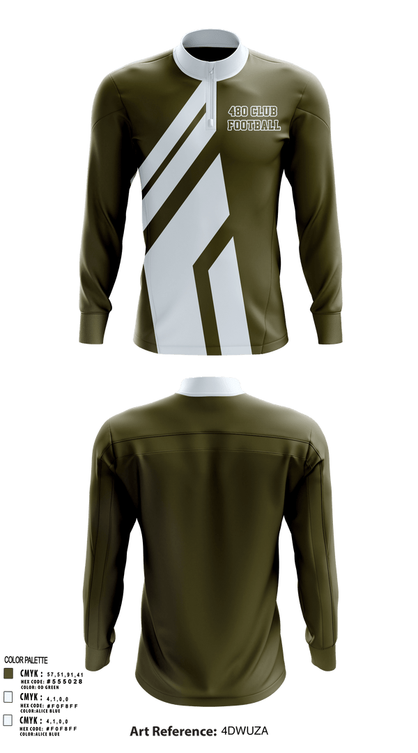 Quarter Zip Jacket, 480 club, Football, Teamtime, Team time, sublimation, custom sports apparel, team uniforms, spirit wear, spiritwear, sports uniforms, custom shirts, team store, custom team store, fundraiser sports, apparel fundraiser