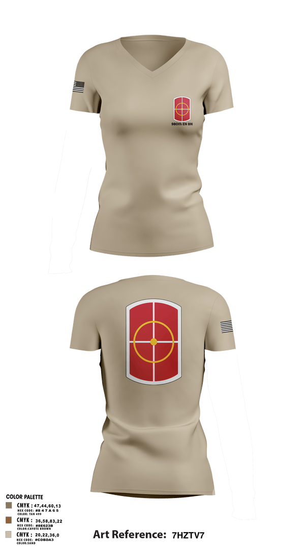 Women's Short Sleeve Vneck Shirt, 980th EN BN, Army, Teamtime, Team time, sublimation, custom sports apparel, team uniforms, spirit wear, spiritwear, sports uniforms, custom shirts, team store, custom team store, fundraiser sports, apparel fundraiser