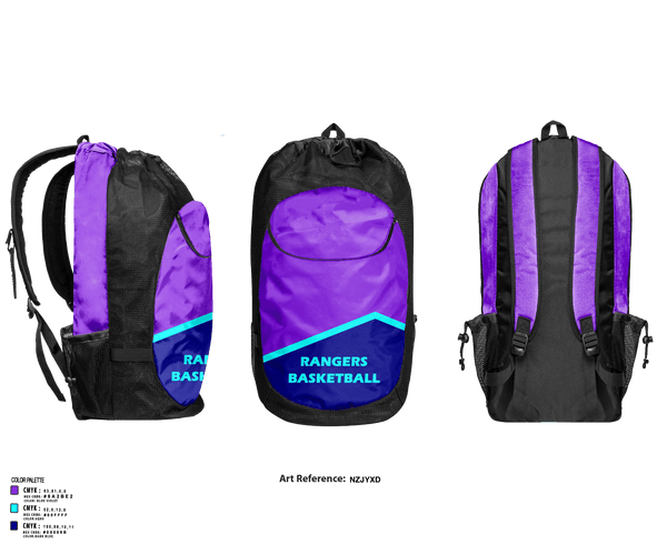 Gear Bag, Rangers, Men's Basketball, Teamtime, Team time, sublimation, custom sports apparel, team uniforms, spirit wear, spiritwear, sports uniforms, custom shirts, team store, custom team store, fundraiser sports, apparel fundraiser