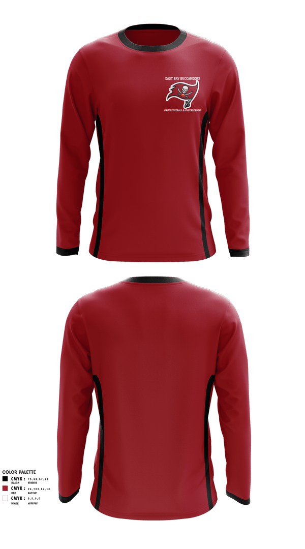 Long Sleeve Performance Shirt, East Bay Buccaneers Youth Football & Cheerleading, Football, Teamtime, Team time, sublimation, custom sports apparel, team uniforms, spirit wear, spiritwear, sports uniforms, custom shirts, team store, custom team store, fundraiser sports, apparel fundraiser