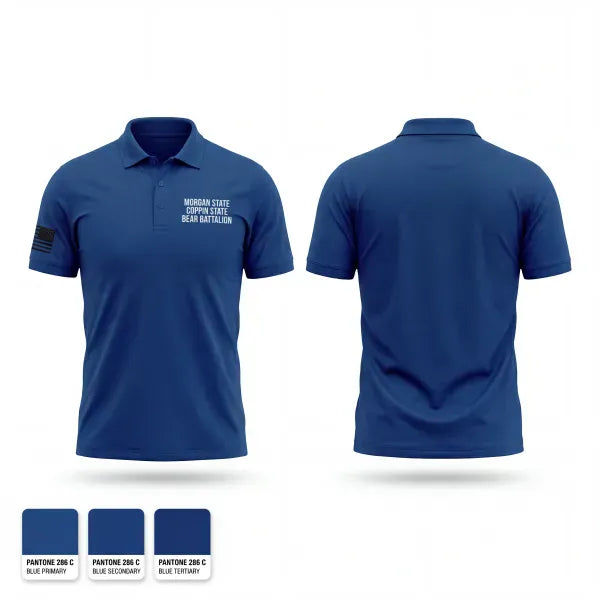 Short Sleeve Performance Polo, Morgan State/Coppin State Bear Battalion, Army, Teamtime, Team time, sublimation, custom sports apparel, team uniforms, spirit wear, spiritwear, sports uniforms, custom shirts, team store, custom team store, fundraiser sports, apparel fundraiser