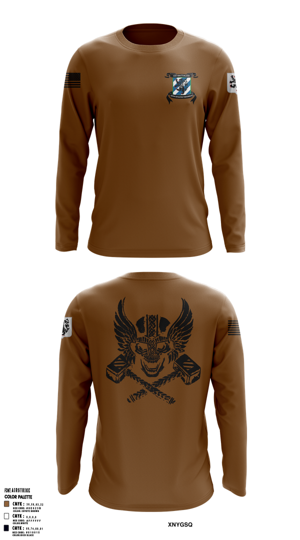 Long Sleeve Performance Shirt, Crusher Company 1-28 Infantry Regiment, Army, Teamtime, Team time, sublimation, custom sports apparel, team uniforms, spirit wear, spiritwear, sports uniforms, custom shirts, team store, custom team store, fundraiser sports, apparel fundraiser