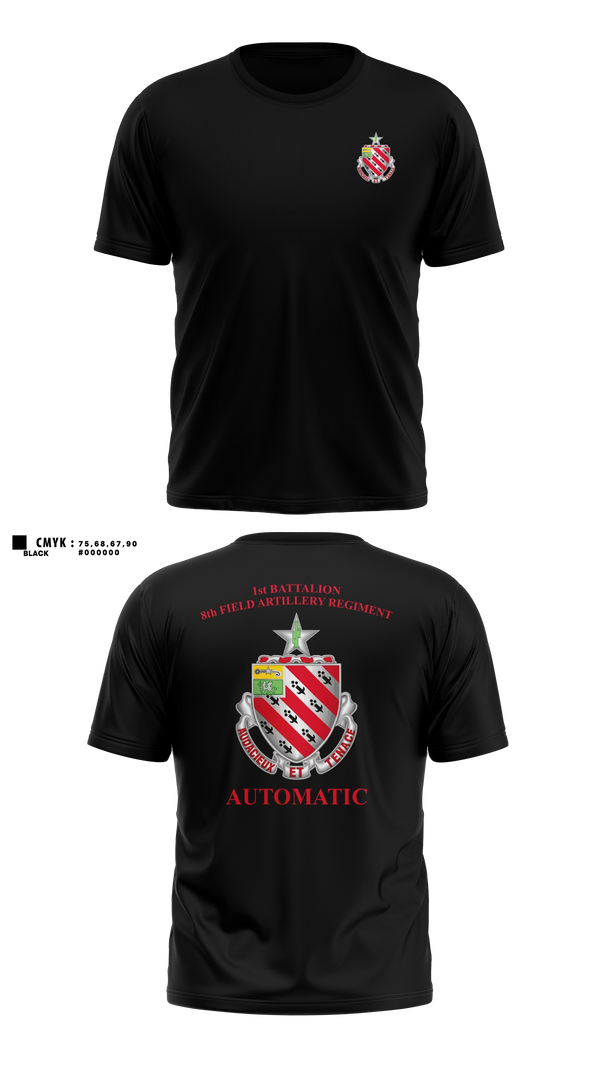 Old School Cotton Feel Shirt, 1/8 Field Artillery Regiment, Army, Teamtime, Team time, sublimation, custom sports apparel, team uniforms, spirit wear, spiritwear, sports uniforms, custom shirts, team store, custom team store, fundraiser sports, apparel fundraiser