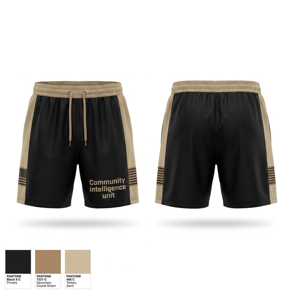 Athletic Shorts With Pockets, Community intelligence unit, , Teamtime, Team time, sublimation, custom sports apparel, team uniforms, spirit wear, spiritwear, sports uniforms, custom shirts, team store, custom team store, fundraiser sports, apparel fundraiser