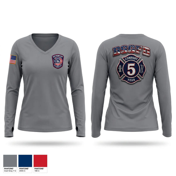 Womens Long Sleeve Vneck Shirt, Big Stone Gap, Fire Department, Teamtime, Team time, sublimation, custom sports apparel, team uniforms, spirit wear, spiritwear, sports uniforms, custom shirts, team store, custom team store, fundraiser sports, apparel fundraiser