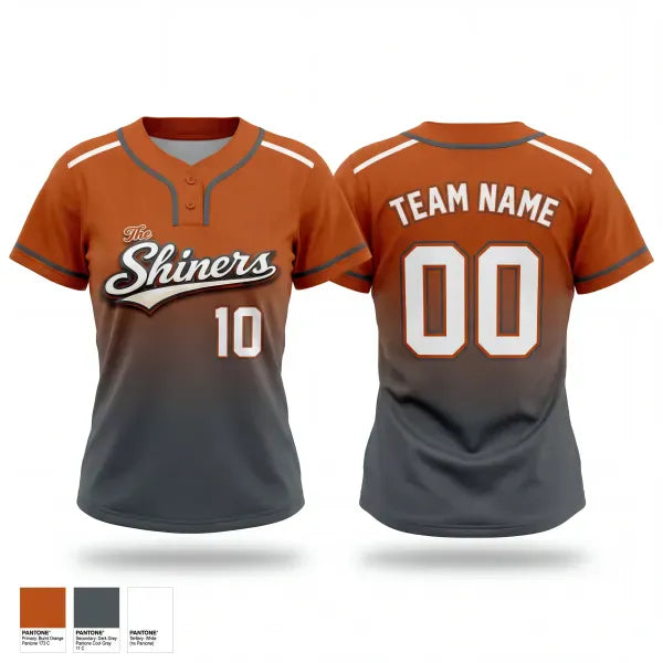 Two Button Softball Jersey, The Shiners, Softball, Teamtime, Team time, sublimation, custom sports apparel, team uniforms, spirit wear, spiritwear, sports uniforms, custom shirts, team store, custom team store, fundraiser sports, apparel fundraiser