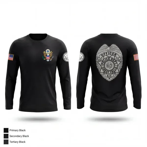 Long Sleeve Performance Shirt, Great Falls Police Department, Police, Teamtime, Team time, sublimation, custom sports apparel, team uniforms, spirit wear, spiritwear, sports uniforms, custom shirts, team store, custom team store, fundraiser sports, apparel fundraiser
