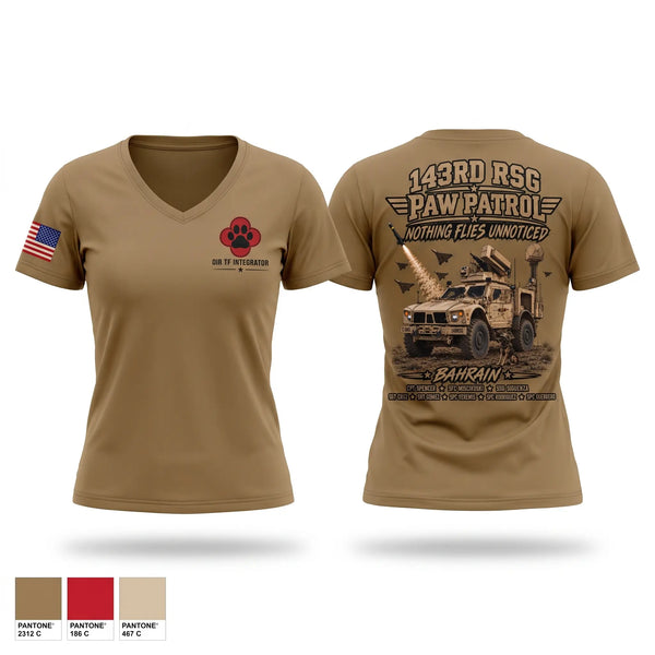 Womens Short Sleeve Vneck Shirt, 143RD Regional Support Group, Army, Teamtime, Team time, sublimation, custom sports apparel, team uniforms, spirit wear, spiritwear, sports uniforms, custom shirts, team store, custom team store, fundraiser sports, apparel fundraiser