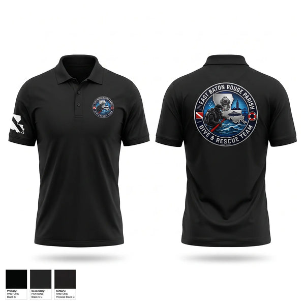 Short Sleeve Performance Polo, East Baton Rouge Parish Dive & Rescue Team, Fire Department, Teamtime, Team time, sublimation, custom sports apparel, team uniforms, spirit wear, spiritwear, sports uniforms, custom shirts, team store, custom team store, fundraiser sports, apparel fundraiser