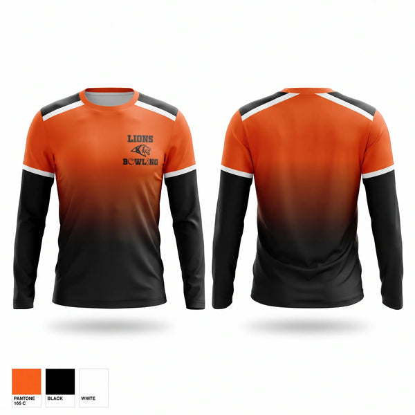 Long Sleeve Performance Shirt, Kennewick lions, Bowling, Teamtime, Team time, sublimation, custom sports apparel, team uniforms, spirit wear, spiritwear, sports uniforms, custom shirts, team store, custom team store, fundraiser sports, apparel fundraiser