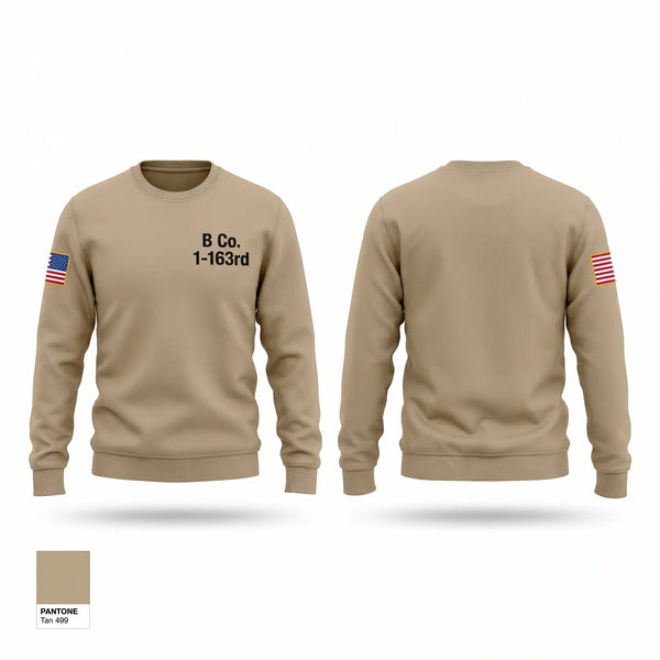 Crew Neck Sweatshirt, B Co 1-163rd, National Guard, Teamtime, Team time, sublimation, custom sports apparel, team uniforms, spirit wear, spiritwear, sports uniforms, custom shirts, team store, custom team store, fundraiser sports, apparel fundraiser