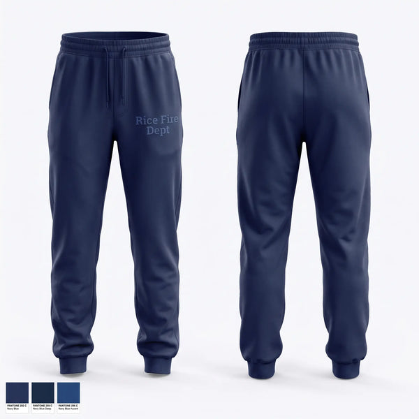 Sweatpants, Rice Fire Dept, Fire Department, Teamtime, Team time, sublimation, custom sports apparel, team uniforms, spirit wear, spiritwear, sports uniforms, custom shirts, team store, custom team store, fundraiser sports, apparel fundraiser