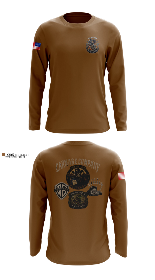 Long Sleeve Performance Shirt, Final Carnage 2-37 AR, Army, Teamtime, Team time, sublimation, custom sports apparel, team uniforms, spirit wear, spiritwear, sports uniforms, custom shirts, team store, custom team store, fundraiser sports, apparel fundraiser