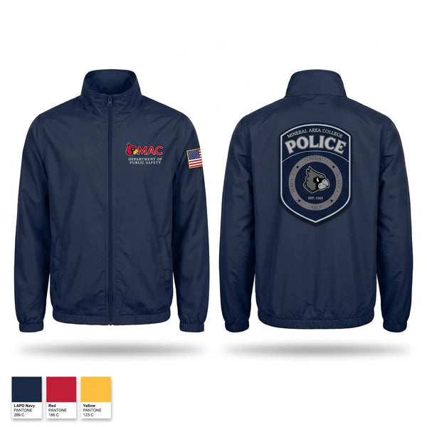 Windbreaker, Mineral Area College Police, Police, Teamtime, Team time, sublimation, custom sports apparel, team uniforms, spirit wear, spiritwear, sports uniforms, custom shirts, team store, custom team store, fundraiser sports, apparel fundraiser