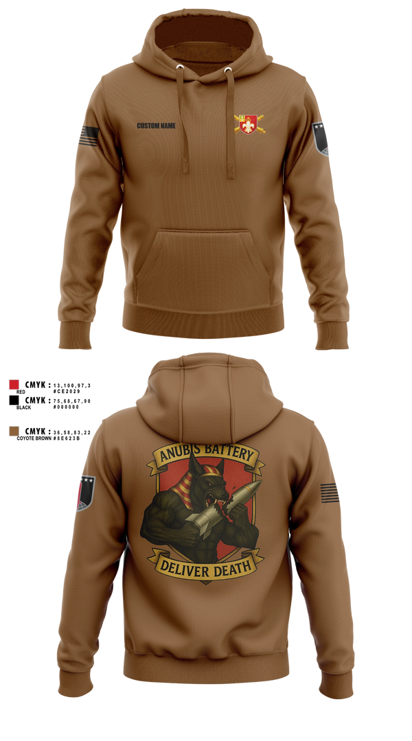 Hoodie, Anubis Battery, 3-12 FA, Army, Teamtime, Team time, sublimation, custom sports apparel, team uniforms, spirit wear, spiritwear, sports uniforms, custom shirts, team store, custom team store, fundraiser sports, apparel fundraiser