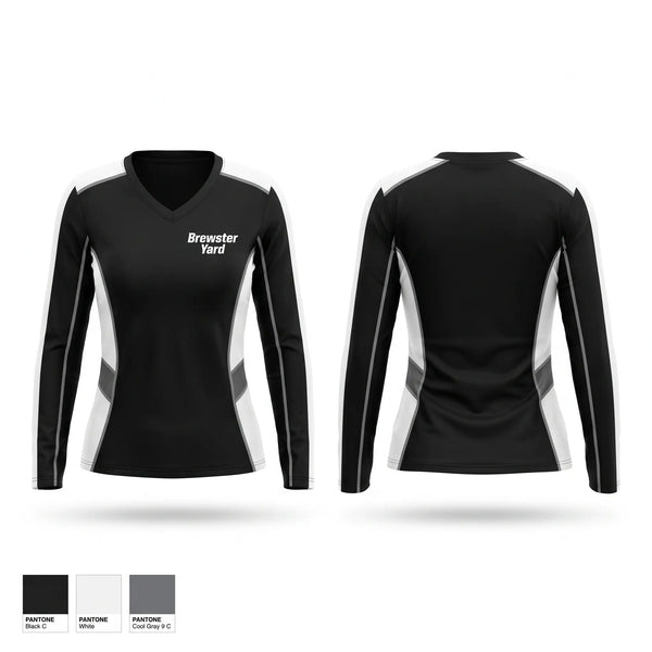 Womens Long Sleeve Vneck Shirt, Brewster Yard, , Teamtime, Team time, sublimation, custom sports apparel, team uniforms, spirit wear, spiritwear, sports uniforms, custom shirts, team store, custom team store, fundraiser sports, apparel fundraiser