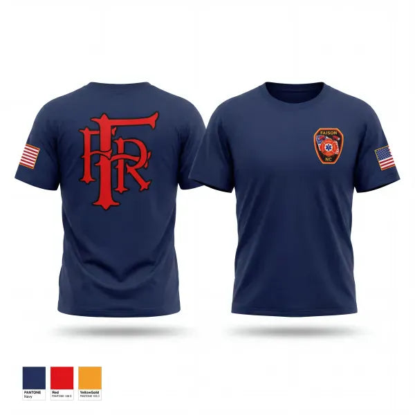Old School Cotton Feel Shirt, Faison Fire & Rescue Inc., Fire Department, Teamtime, Team time, sublimation, custom sports apparel, team uniforms, spirit wear, spiritwear, sports uniforms, custom shirts, team store, custom team store, fundraiser sports, apparel fundraiser