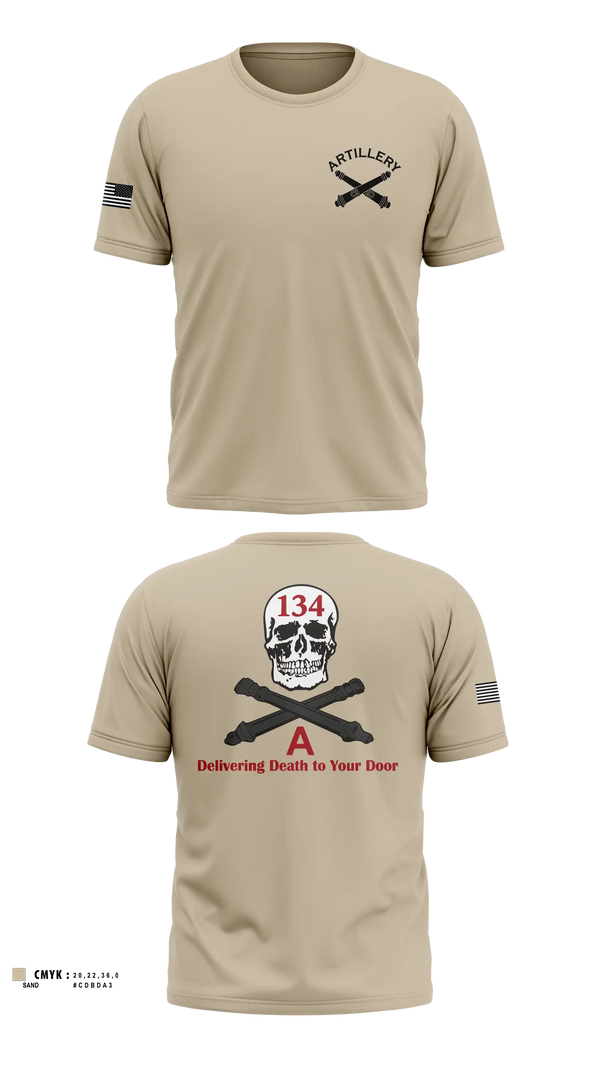Short Sleeve Performance Shirt, A Battery 1-134th Field Artillery, Army, Teamtime, Team time, sublimation, custom sports apparel, team uniforms, spirit wear, spiritwear, sports uniforms, custom shirts, team store, custom team store, fundraiser sports, apparel fundraiser